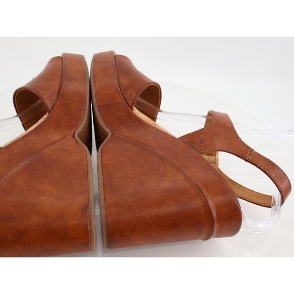 Korks Kork Ease Women Bardot Sandal Sz 11 Block Heel Platform Retro Black Vegan - Picture 8 of 12